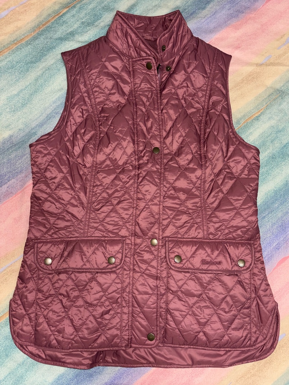Barbour Otterburn women’s quilted Gilet Burgundy Vest Size 10